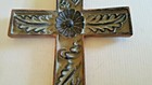 Vintage STONE WALL CRUCIFIX Jesus Christ Christian Unique BEAUTIFUL LEAVES — photo 3