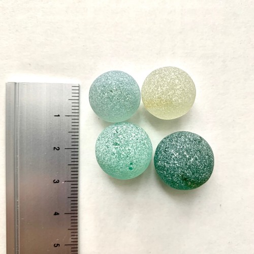 sea marble 4pcs glass blue mosaic art craft handmade sea of Japan