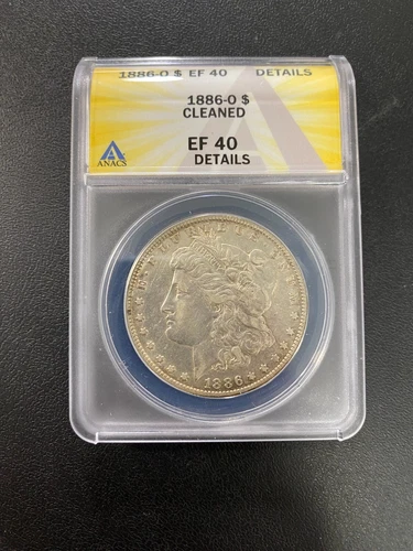 1886 O MORGAN DOLLAR ANACS XF-40 DETAILS - BETTER DATE SILVER DOLLAR - SLAB - $1