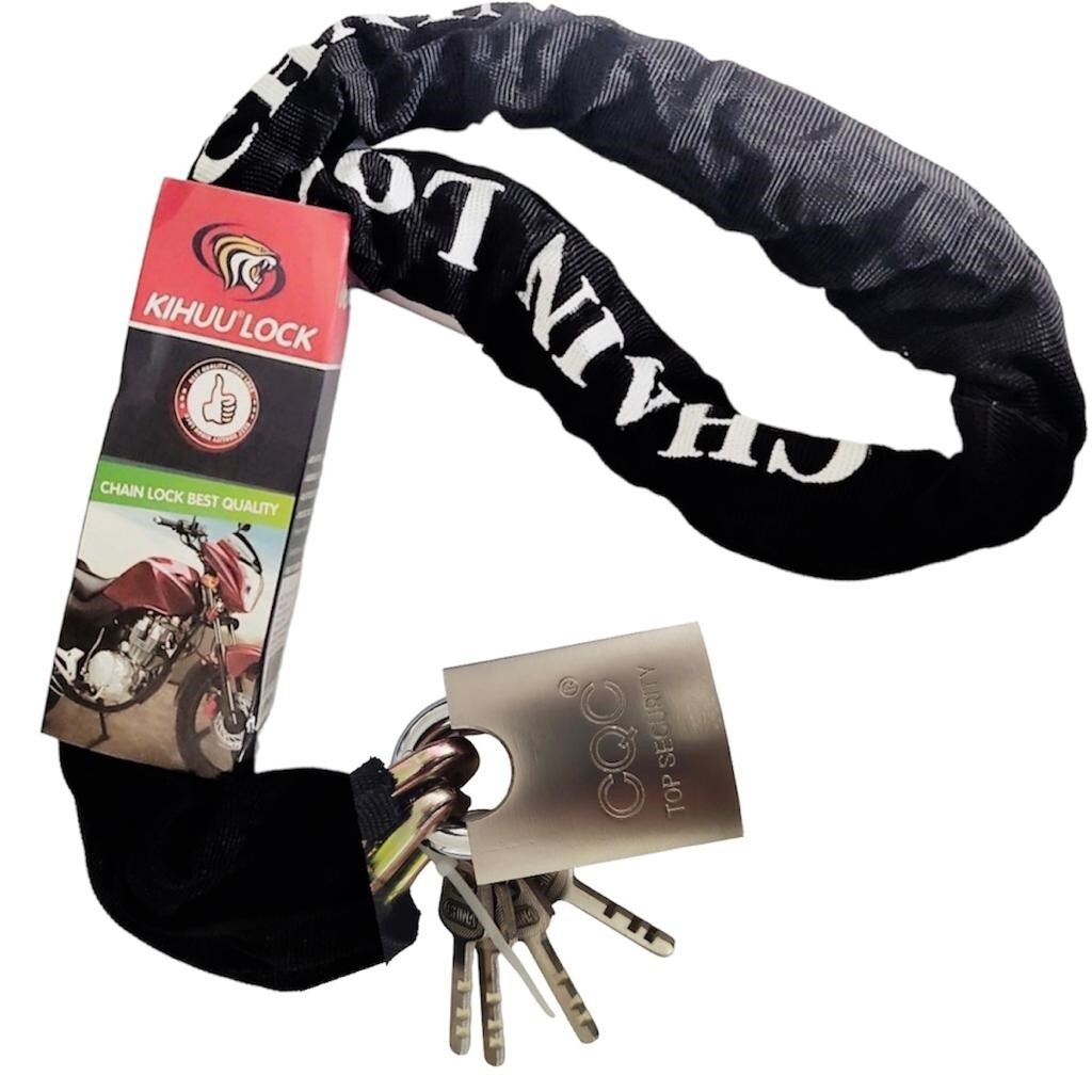 HEAVY DUTY STRONG MOTORCYCLE MOTORBIKE BIKE SECURITY CHAIN AND PADLOCK