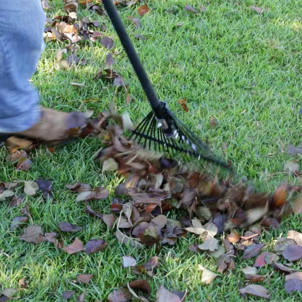 Razor-Back 51 In. Fiberglass Handle 24-Tine Steel Rake Lawn Leaves Yard Garden