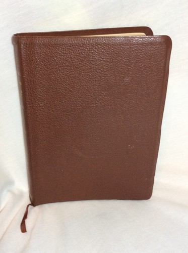 -Great 1964 Chain Reference Bible Leather B.B Kirkbride Red Letter KJV Thumb Ind - Imagen 2 de 12
