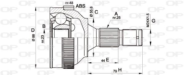 Tête de cardan pour supprimer les bruits de direction de la Peugeot 306 1.6