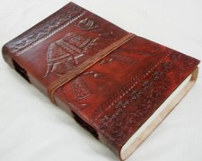 Leather Bound Journal Handmade Paper Antique Diary Camel Embossed Blank Notebook