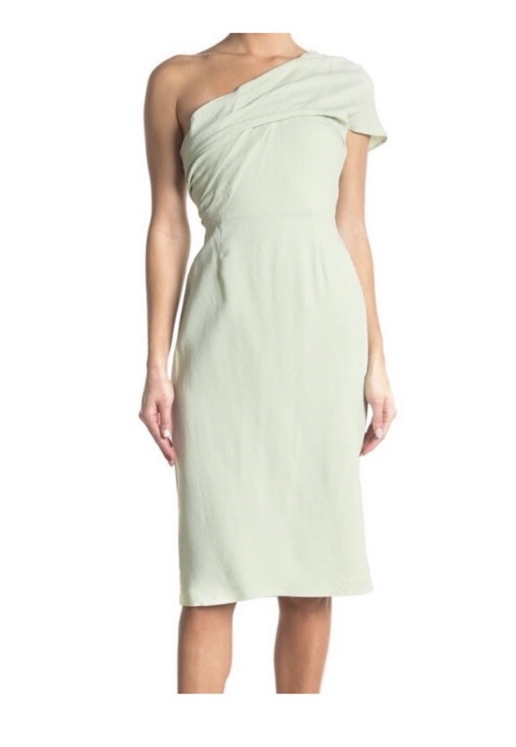 NWT $370 Reiss Riana One Shoulder Bodycon Dress in Aqua size 10 - Main Image