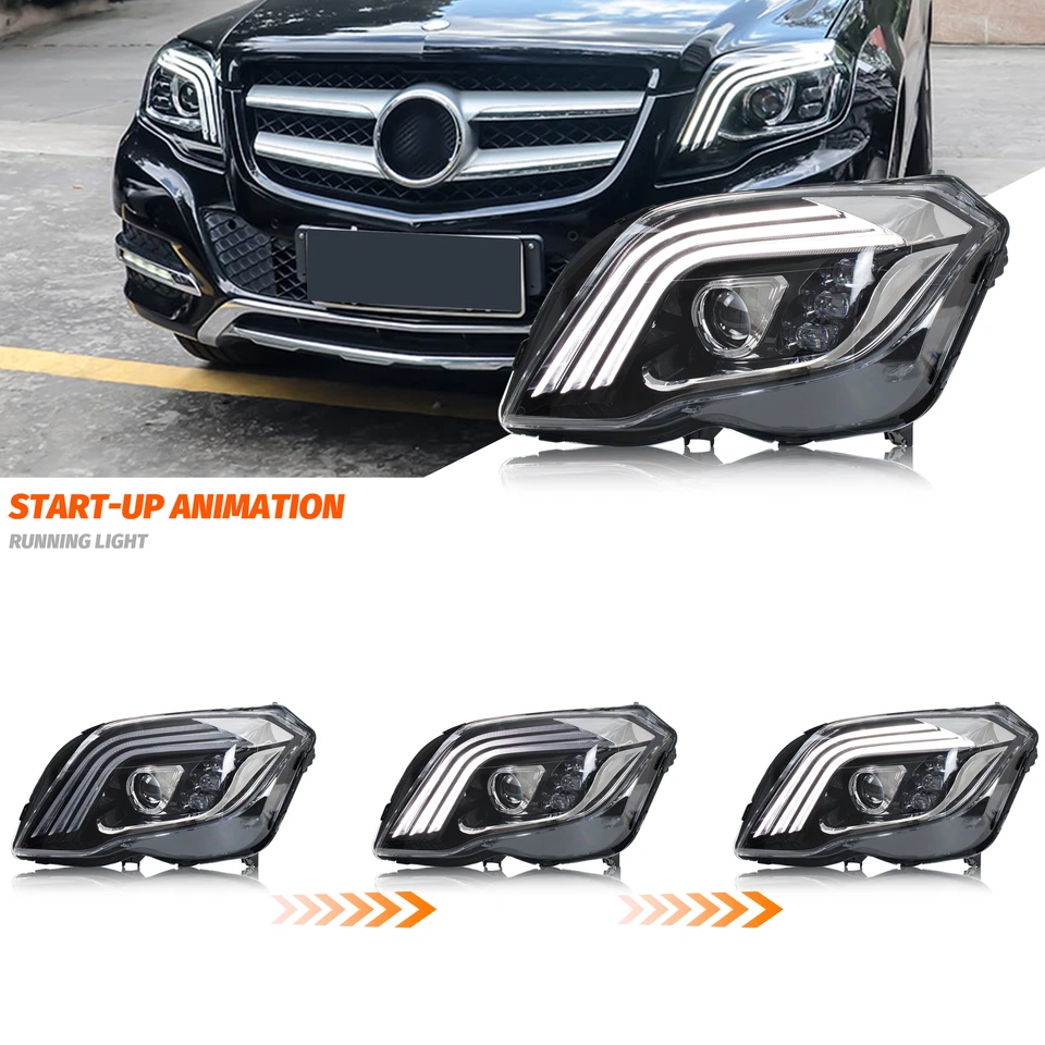 Faros LED secuenciales para Mercedes Benz GLK350 GLK250 2013-2015 faros delanteros Foto 3 de 4