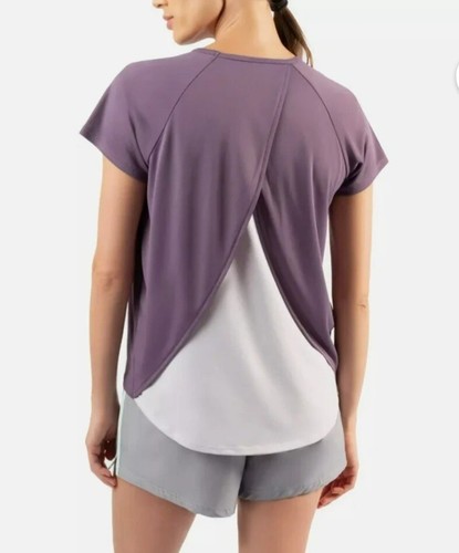 Reel Life Ladies' Split Back Graphic Tee Shirt Purple Size XL New with Tags - Picture 3 of 3
