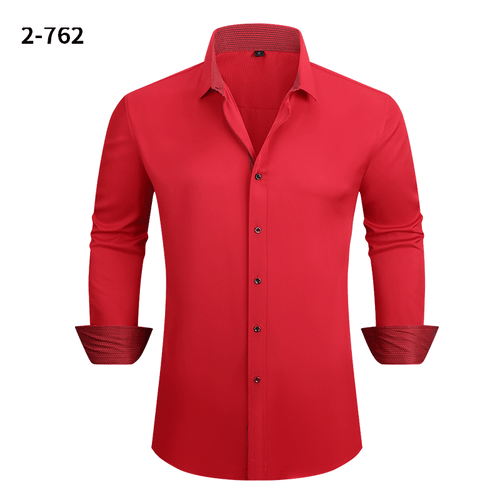Neu Herren Elastisch Oberhemden Formell Business Langarm Freizeithemden Tops - Bild 7 von 28