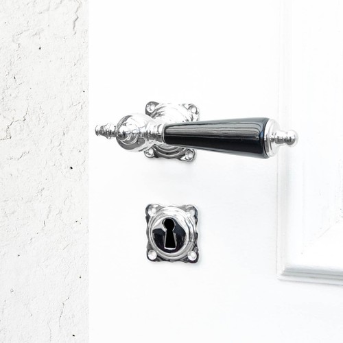 Handle Set for Room Doors - Ceramic Handle | BB | Gloss Nickel - Picture 2 of 5