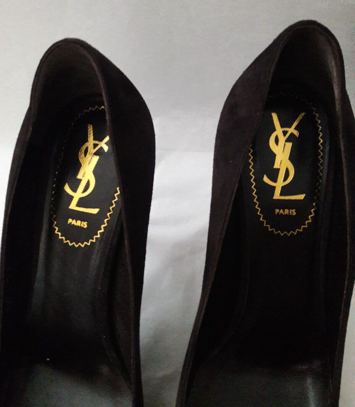 AUTENTICI TACCHI CON PLATEAU YSL YVES SAINT LAURENT TAGLIA 38 5_US 8_MARRONI $950
