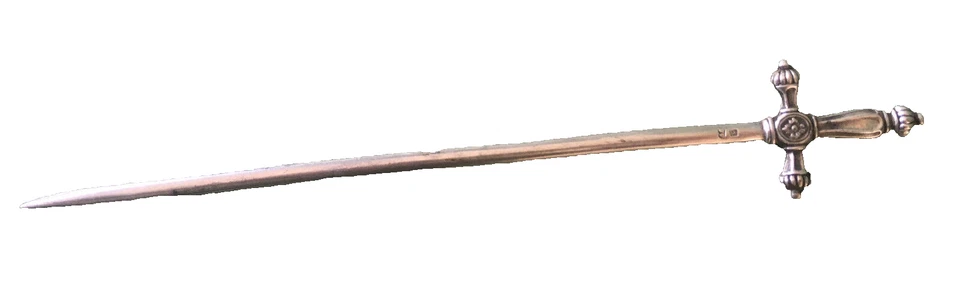 hâtelet épée ancien pique  à brochette argent,poinçon à identifier - Photo 2/4