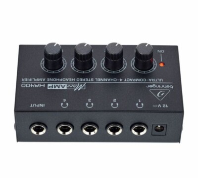 Behringer MICROAMP HA400 Ultra-Compact 4 Channel Stereo Headphone Amplifier FS