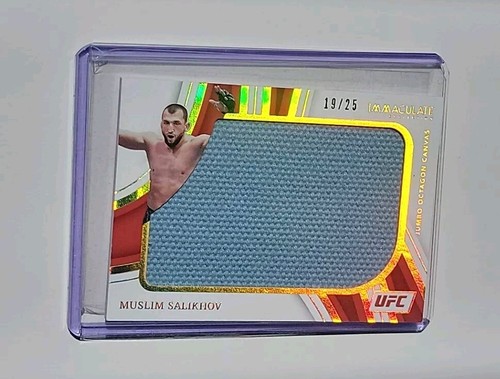19/25 Muslim Salikhov 2023 Immaculate UFC Jumbo Octagon Canvas Sleeved TopLoaded - Picture 3 of 7