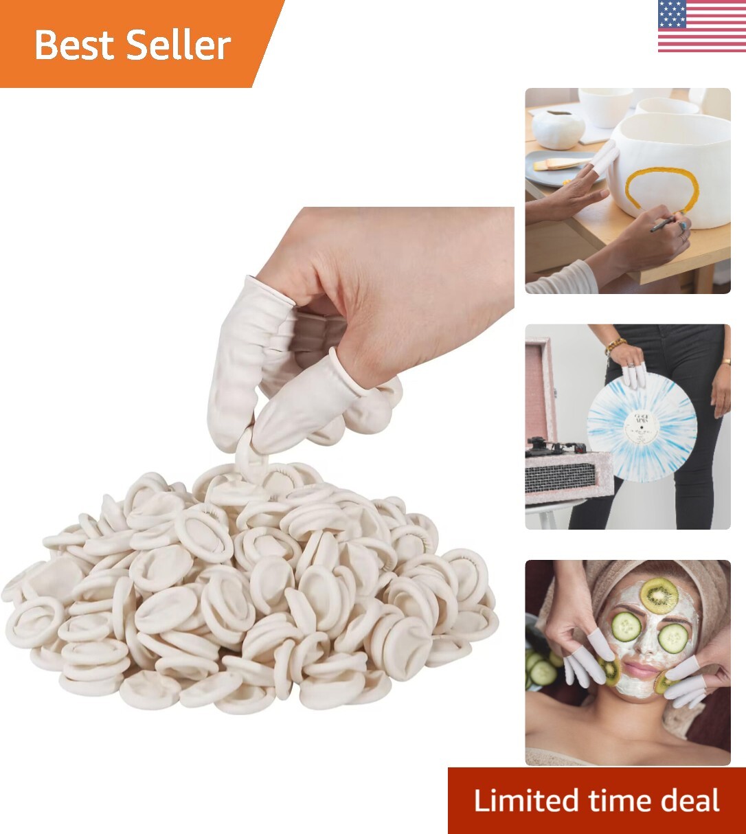 Latex Finger Cots 210 Count for Electronics Crafts and Protection  