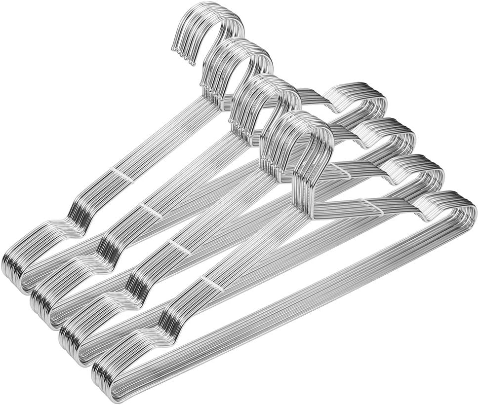 40-Pack Durable Metal Wire Clothing Hangers for Heavy-Duty Closet Storage-image