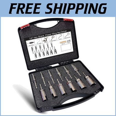 Versatile 12 PC Wing Nut Driver Set with Hex Shank for Quick Installations