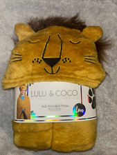 LuLu and CoCo NEW Lion Hooded Brown Throw Blanket 40"x50"