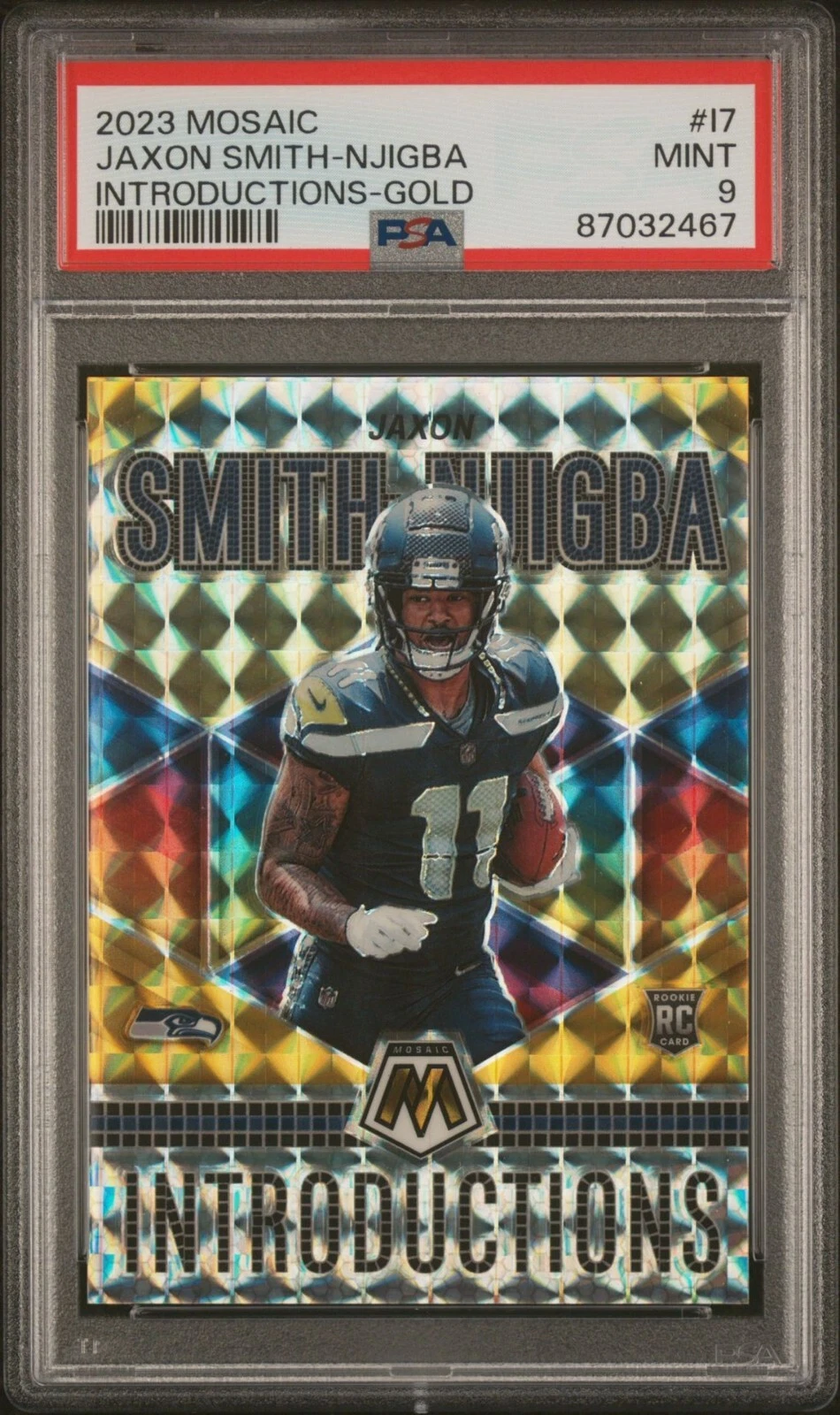 Jaxon Smith-Njigba Panini Mosaic Introductions #I7 Gold