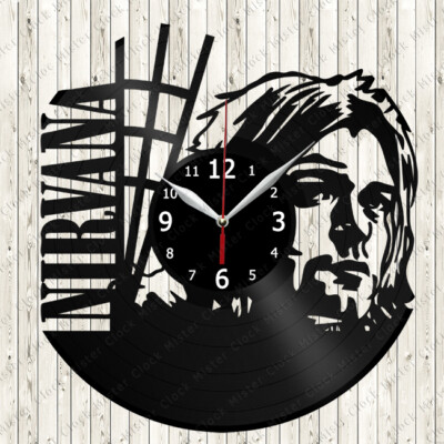 Nirvana Vinyl Record Wall Clock Decor Handmade 3327