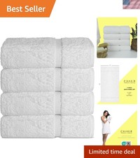 Image of Luxury Turkish Cotton Bath Towels Set 4 Pack Soft Absorbent Spa Quality