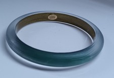 Alexis Bittar Emerald Green Lucite Peacock Bangle Bracelet Sculptural Luxe