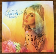 SIGNED Addison Rae Addison AUTOGRAPH Cover Jacket Vinyl LP Beckett BAS COA Auto