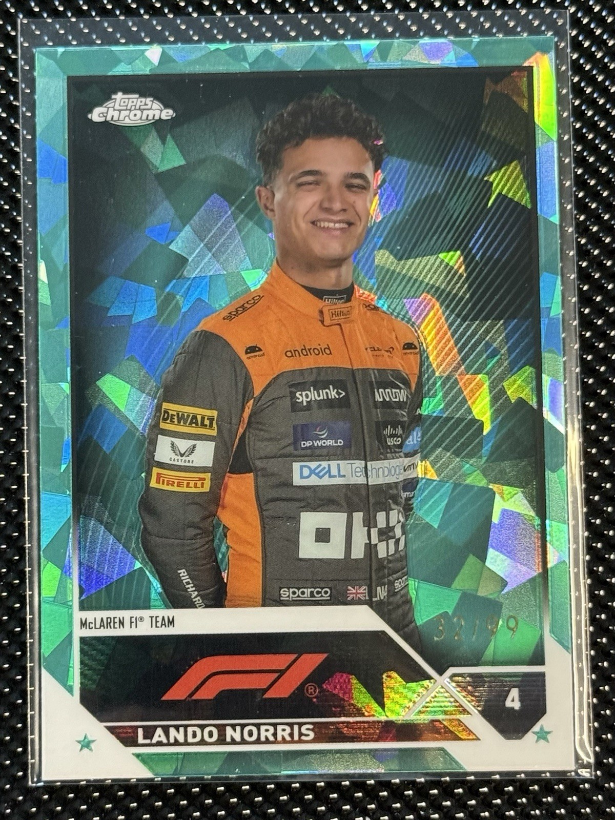 2023 Topps Chrome Sapphire Formula 1 F1 Lando Norris Aqua 32/99 #25 Portrait