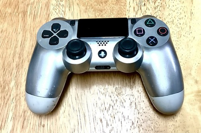 #ad PlayStation 4 Controller silver Parts Only As Is Not Working Fast Shipping $16.50