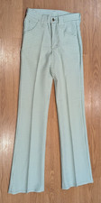 NWT Vintage Men's LEE RIDERS Boot Cut Flare Green Plaid Pants 28/34 33" inseam