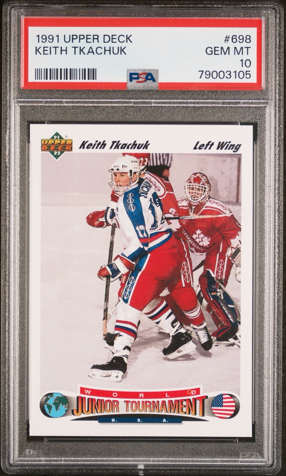 Keith Tkachuk #698 Hockey Cards 1991 Upper Deck trading card — raw and PSA graded price guide