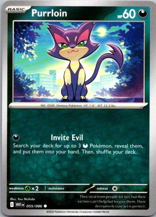 2025 Pokémon Scarlet & Violet - White Flare #55 Purrloin