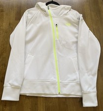 The North Face women s White Full Zip Hooded fleece Hoodie Pockets size large