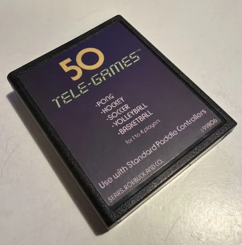 Pong Sports: 50 Tele-Games (Atari 2600, 1977) Cleaned & Tested (D115)