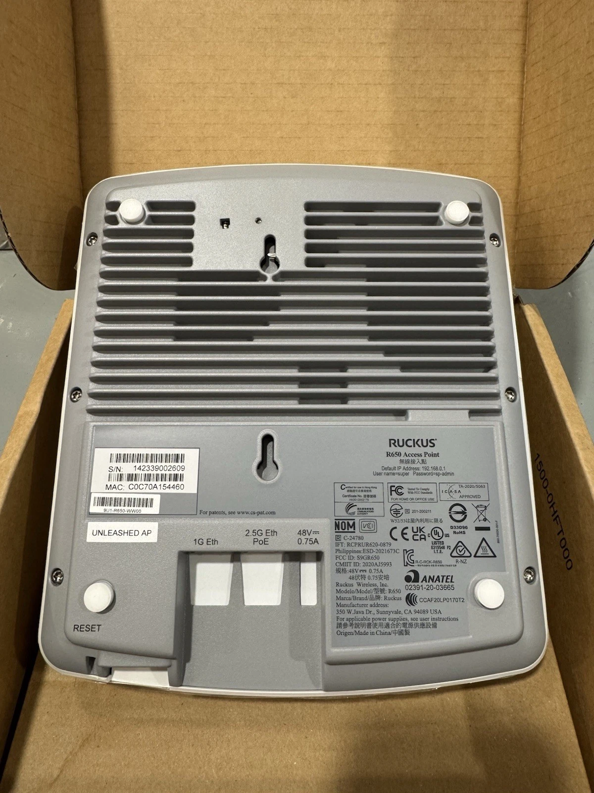 Ruckus Commscope Wireless R650 Access Point 9U1-R650-WW00 Brand New 6