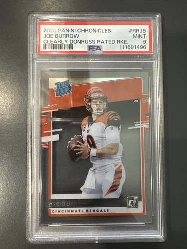 Joe Burrow 2020 Panini Chronicles Clearly Donruss Rated Rookie PSA 9