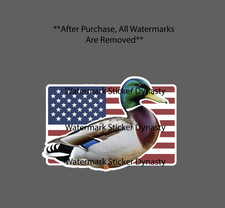 Mallard Duck Sticker Waterproof Decal Animal Usa Flag Patriotic Hunting Gift New Mallard Duck Sticker Waterproof Decal Animal Usa Flag Patriotic Hunting Gift New