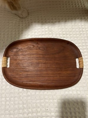 Oblong Mid Century Modern Wooden Tray MCM