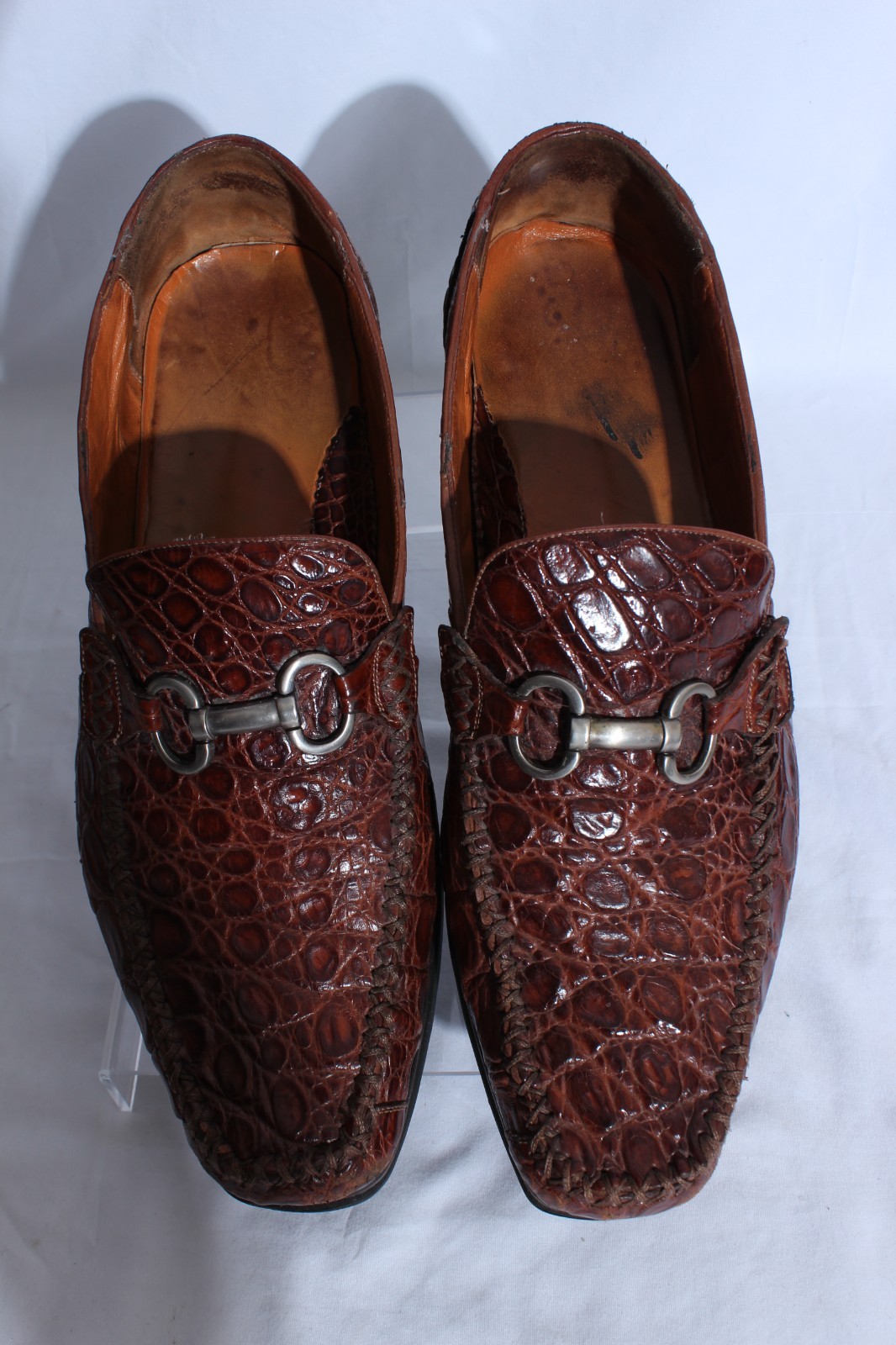 Mauri Brown Genuine Leather Alligator Men's Horsebit  - Size 13 M