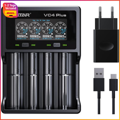 Ladegerät 4 Slot XTAR VC4 Plus Schnellladegerät für 18650 18700 26650 1.2V NiMH