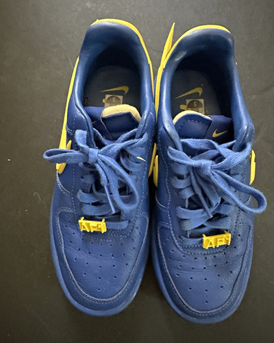 Nike Air Force 1 Low Blue Yellow Leather Lace Up Rubber Sole Sneakers no box