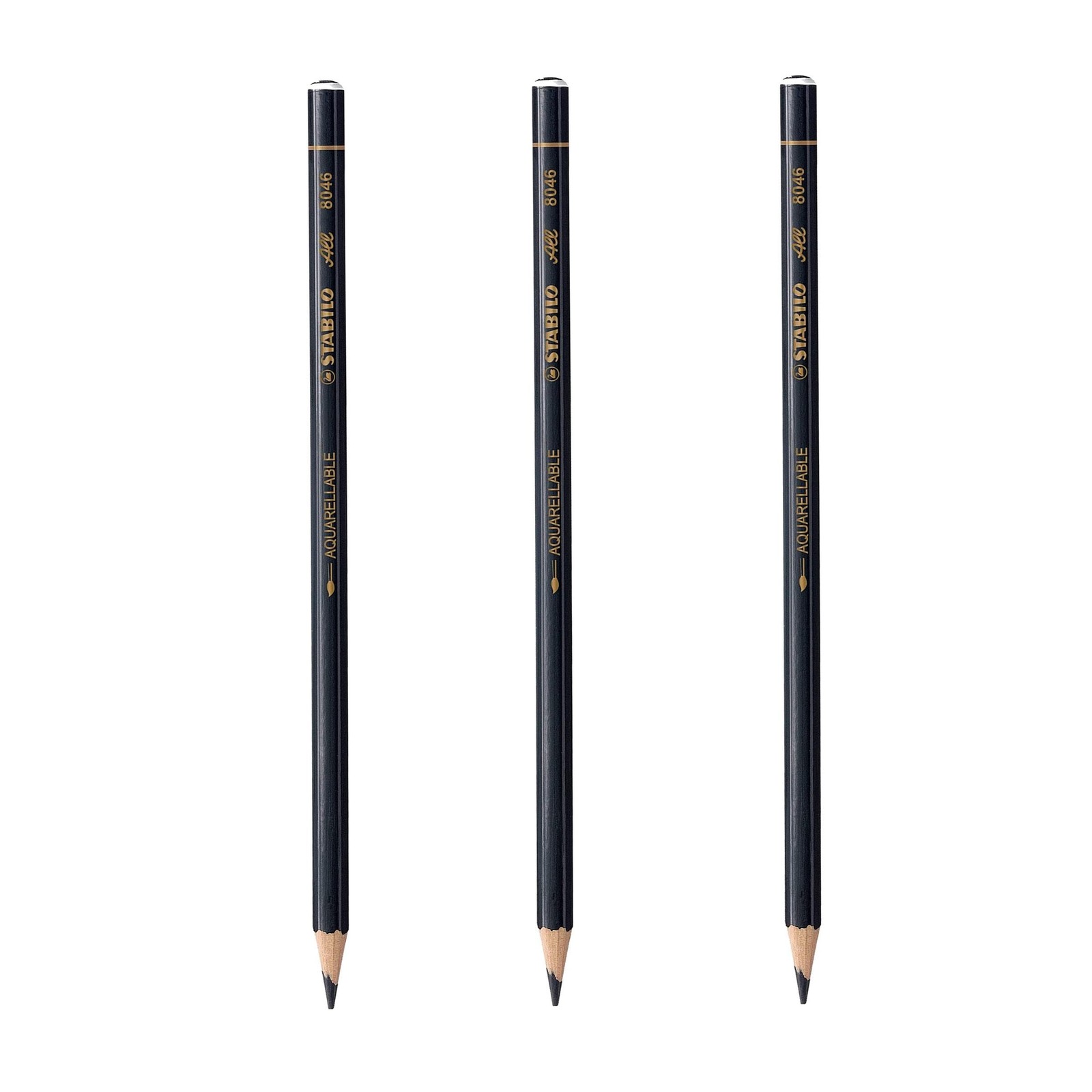 3x Stabilo-All Pencils, Black (Black) 3 Count (Pack of 1),