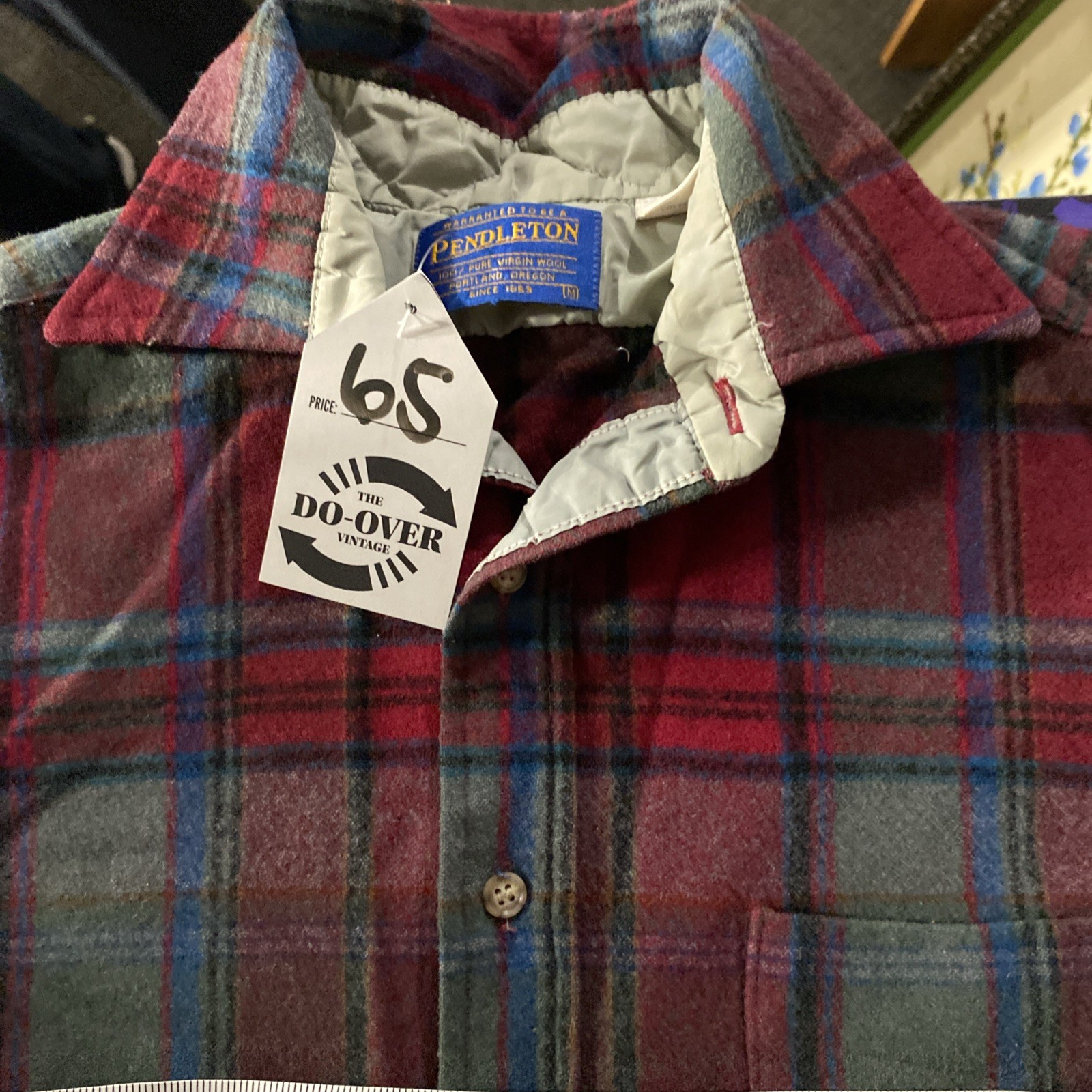 Pendleton Wool Button Down Pants Laid Long Sleev … - image 2