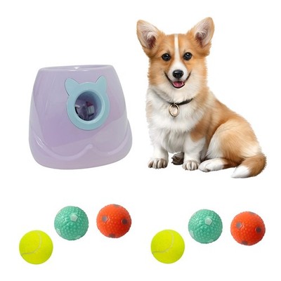 Automatic Dog Ball Launcher - Interactive Puppy Pet Indoor Thrower for Small ...