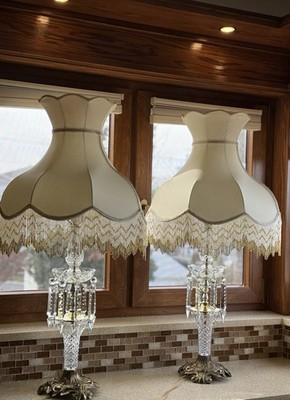 Crystal Luster Table Lamps  /vintage / Pristine Condition