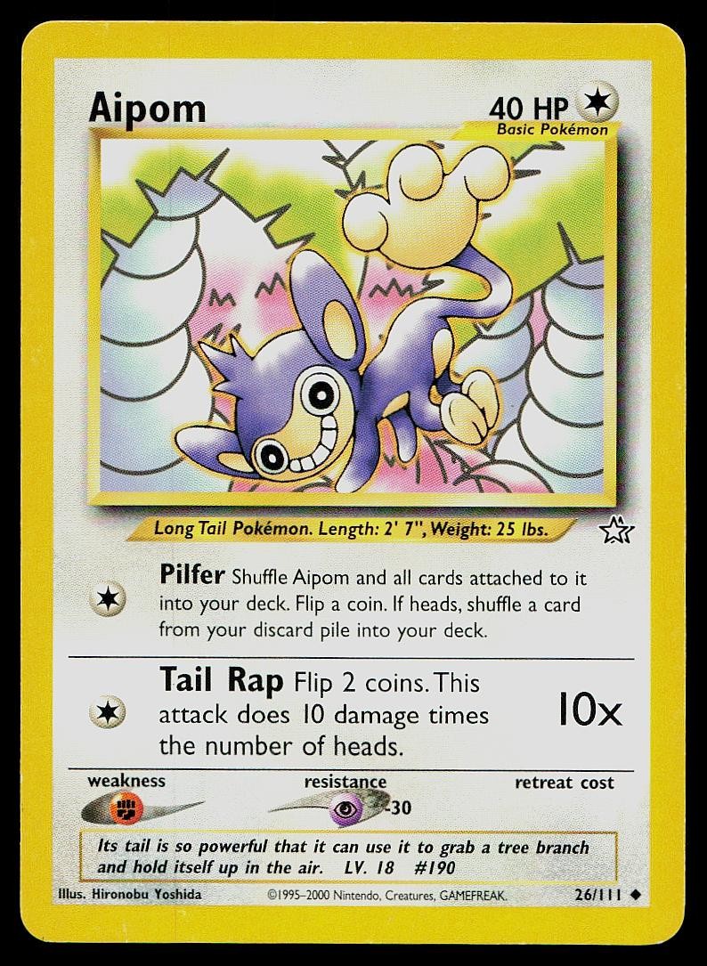 Pokemon Card Neo Genesis Aipom 26/111 Uncommon
