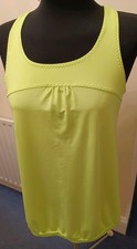 Athletic Works Exercise gym running top bright green size Medium racer back used