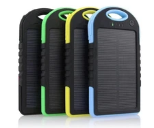 Solar Dual Power bank 5000 mAh battery charger Waterproof  cell phone tablet