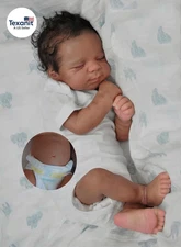 Black Reborn Baby Dolls Silicone Full Body, 18 in Realistic Baby Doll, African A