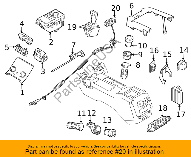 Genuine Land Rover Cable Selector Park Brake Shift Control