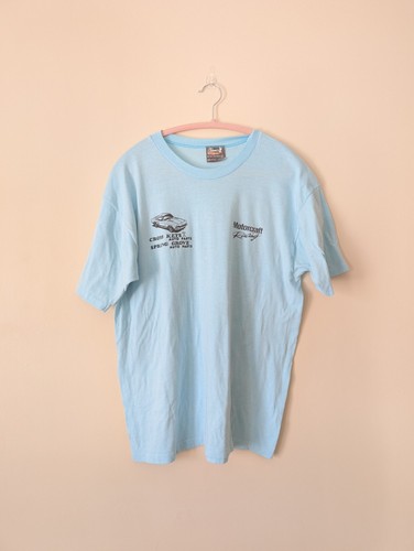 Vintage Ford Bronco T-Shirt XL Blue Graphic Print 90s Single Stitch Thrashed - Picture 2 of 15